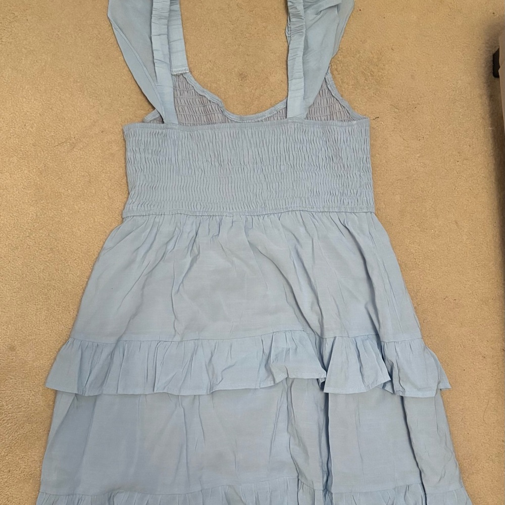 Amazon Light Blue Ruffle Mini Dress - Picture 2 of 2